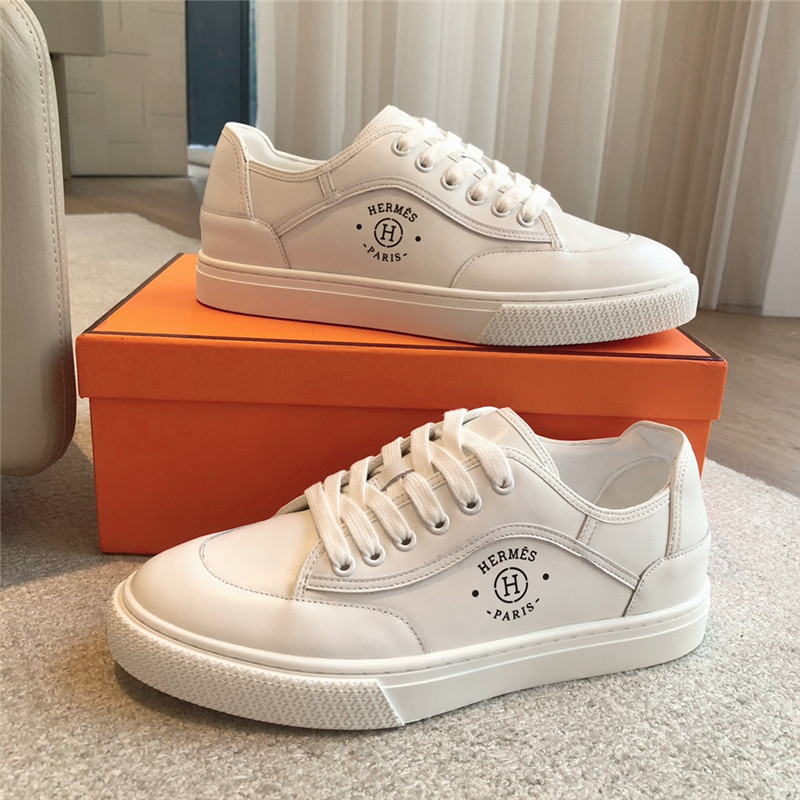 H**me5 canvas print lace-up sneakers white