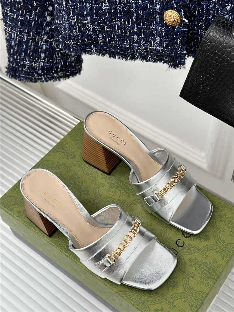 Gvc*1 signoria leather slide sandal silver