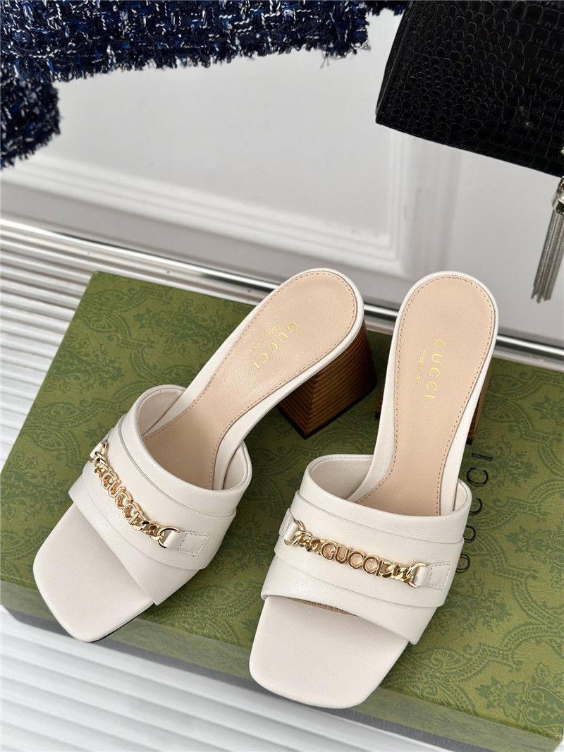 Gvc*1 signoria leather slide sandal white