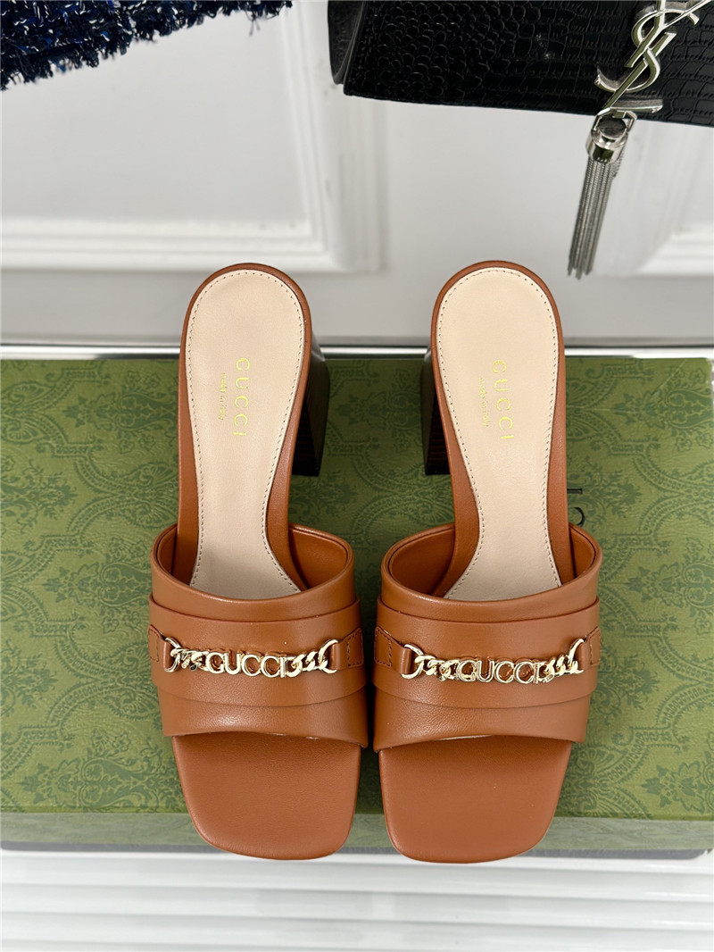 Gvc*1 signoria slide sandal brown leather