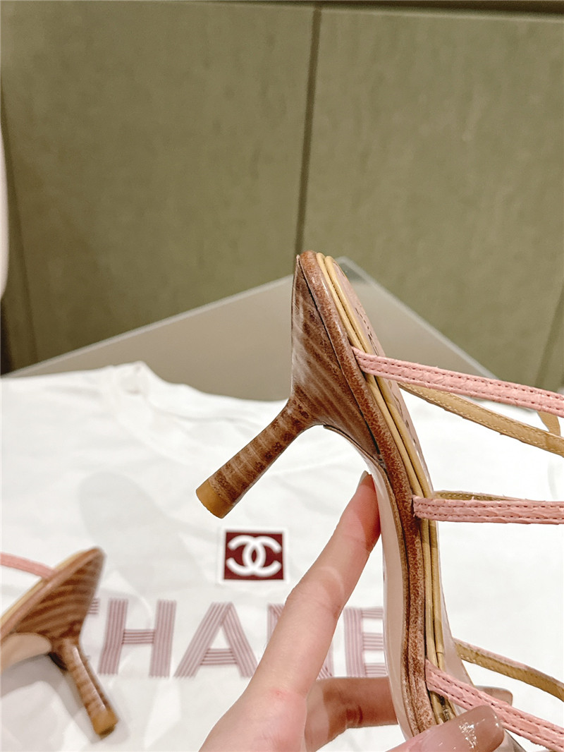 Ch**el strappy camellia heels