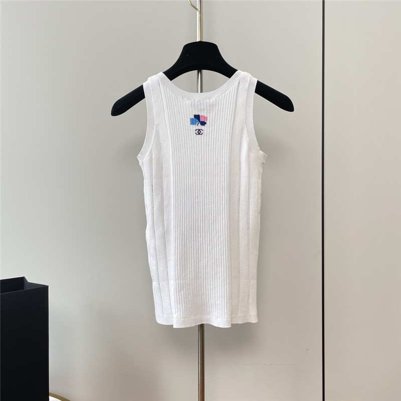 Ch**el cable knitted jacquard vest replica clothes