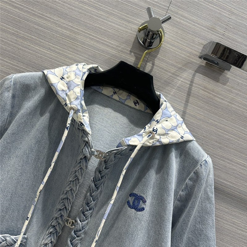 Ch**el denim blue jeans suit replica designer clothes