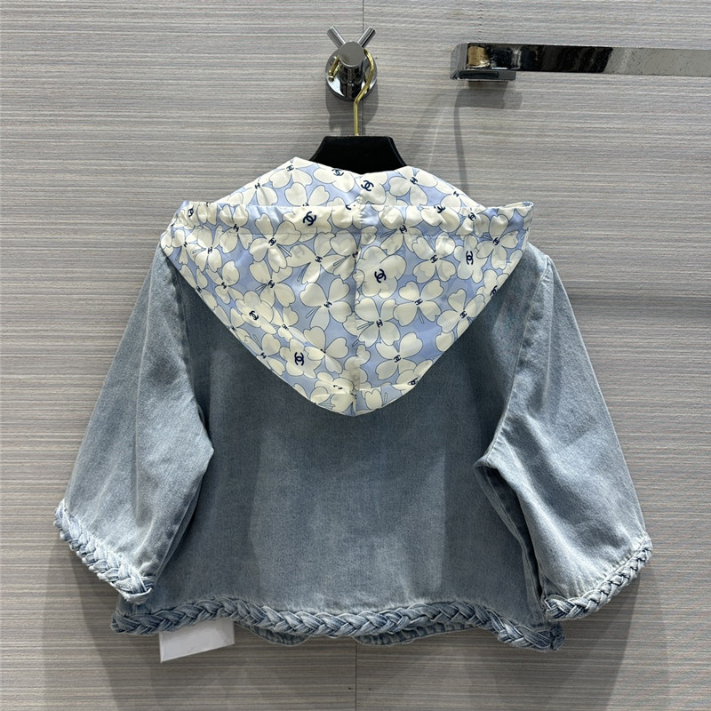 Ch**el denim blue jeans suit replica designer clothes