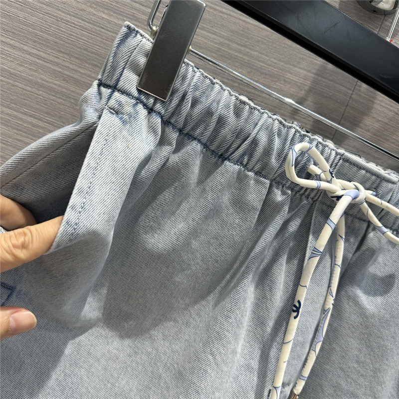 Ch**el denim blue jeans suit replica designer clothes