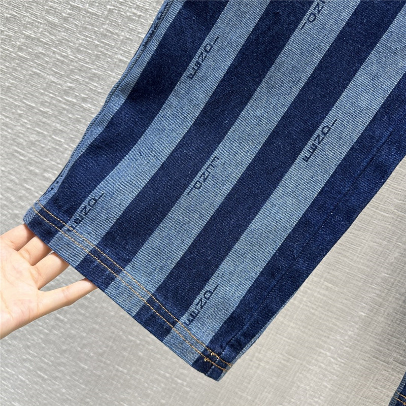 F**di colorblock vertical stripes straight jeans replica clothes
