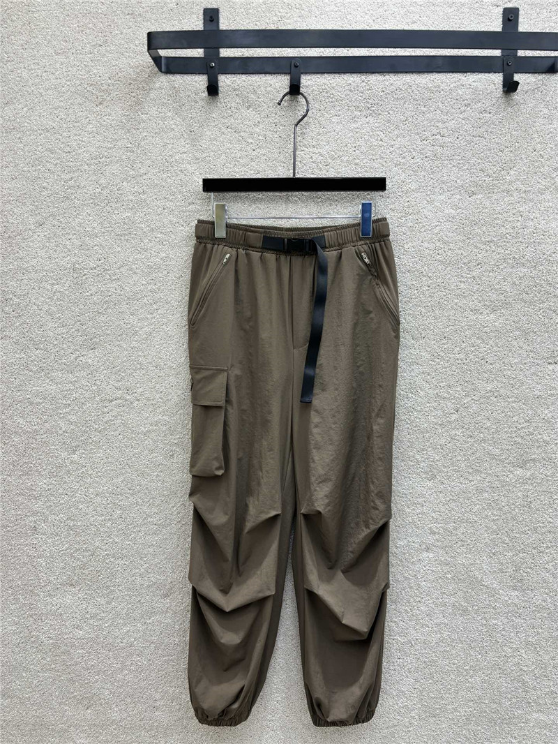 Pra*a functional buckle cuff casual pants replica clothing