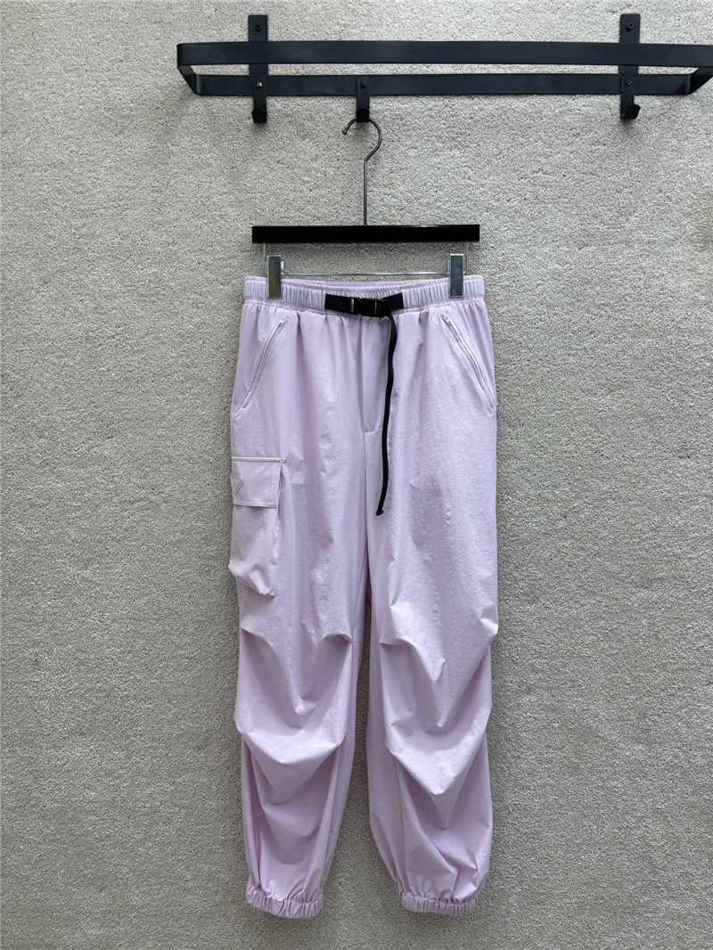 Pra*a functional buckle cuff casual pants replica clothing