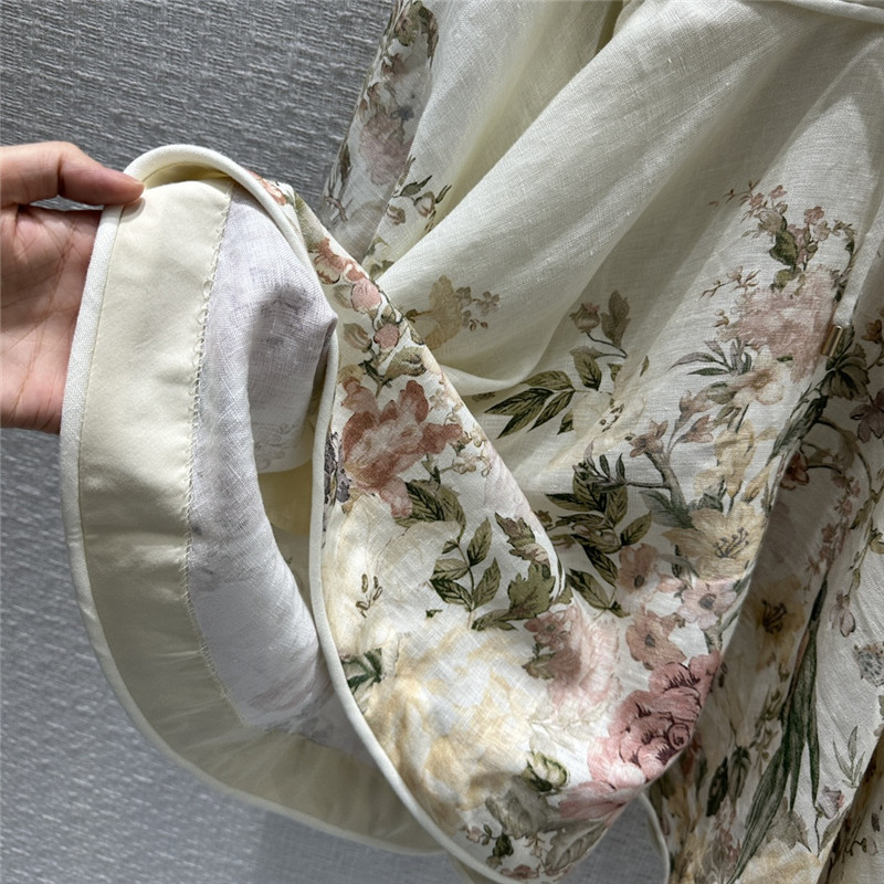 zimm cream floral deep v neck dress replica designer clothes