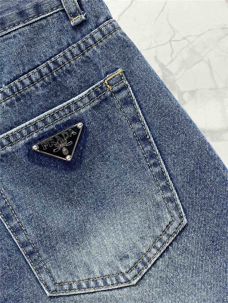 Pra*a high waist washed denim shorts replica d&g clothing