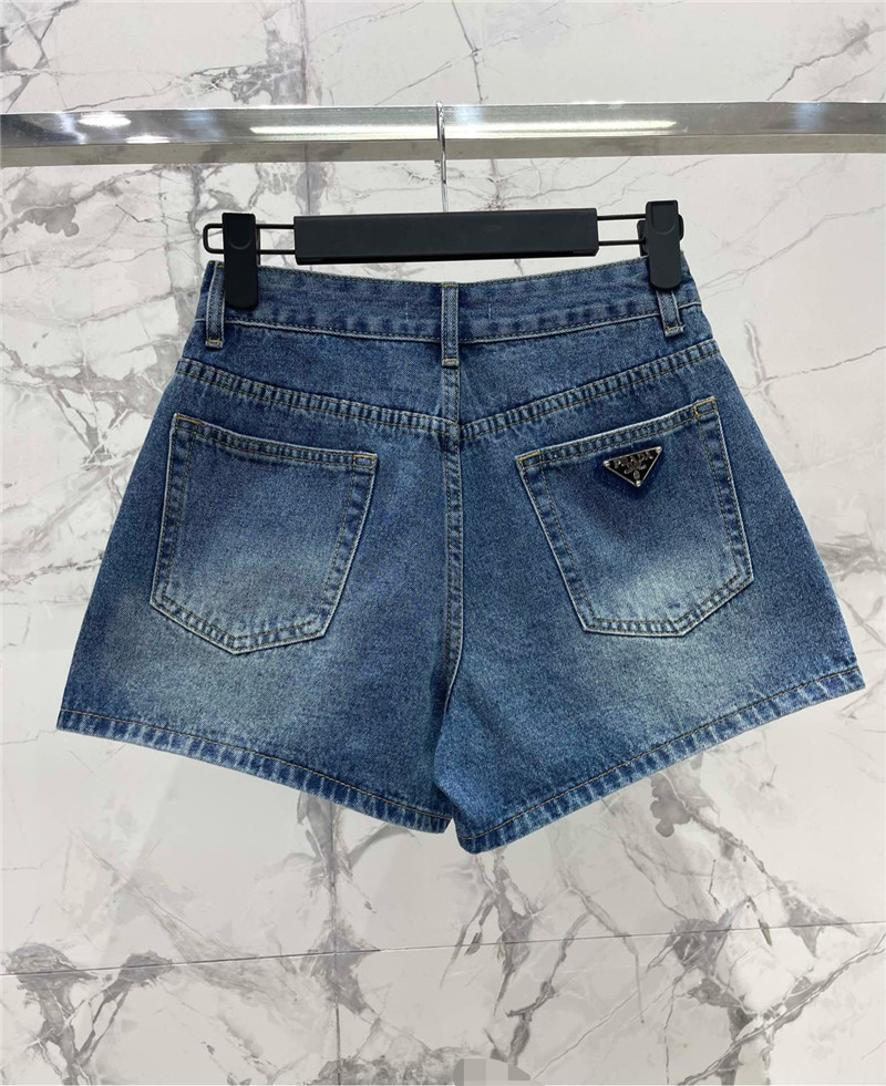 Pra*a high waist washed denim shorts replica d&g clothing