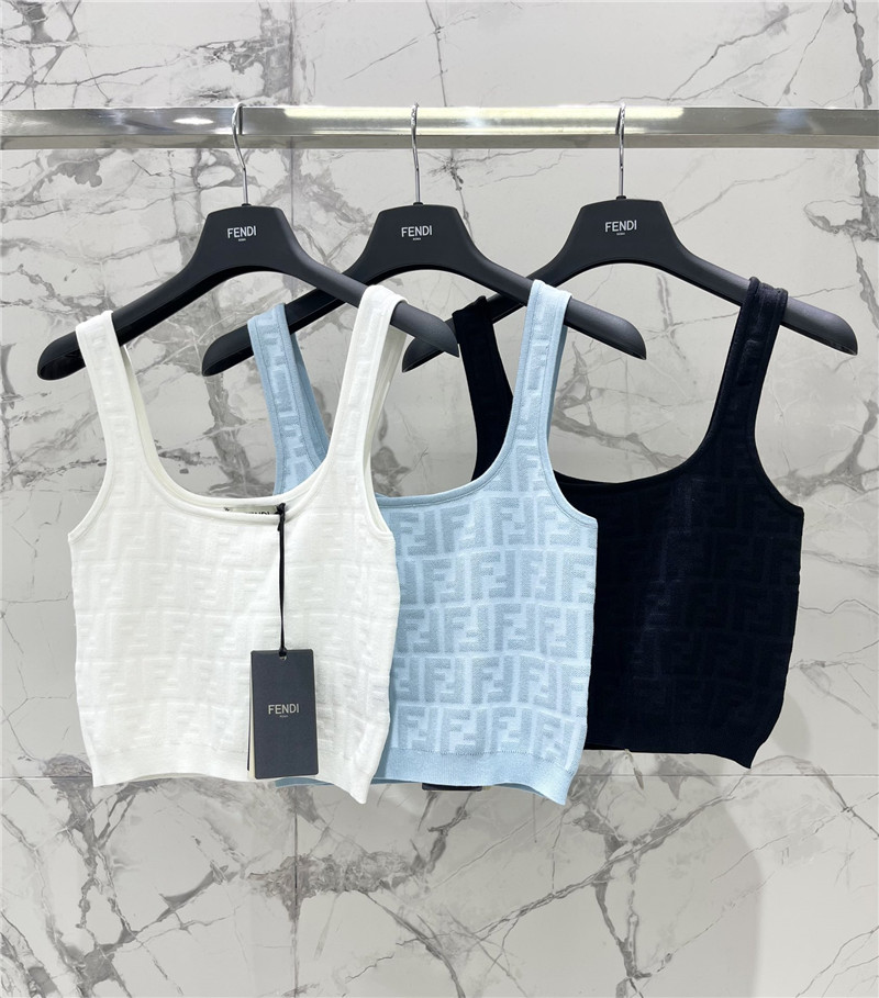 F**di double f letter knitted vest replicas clothes