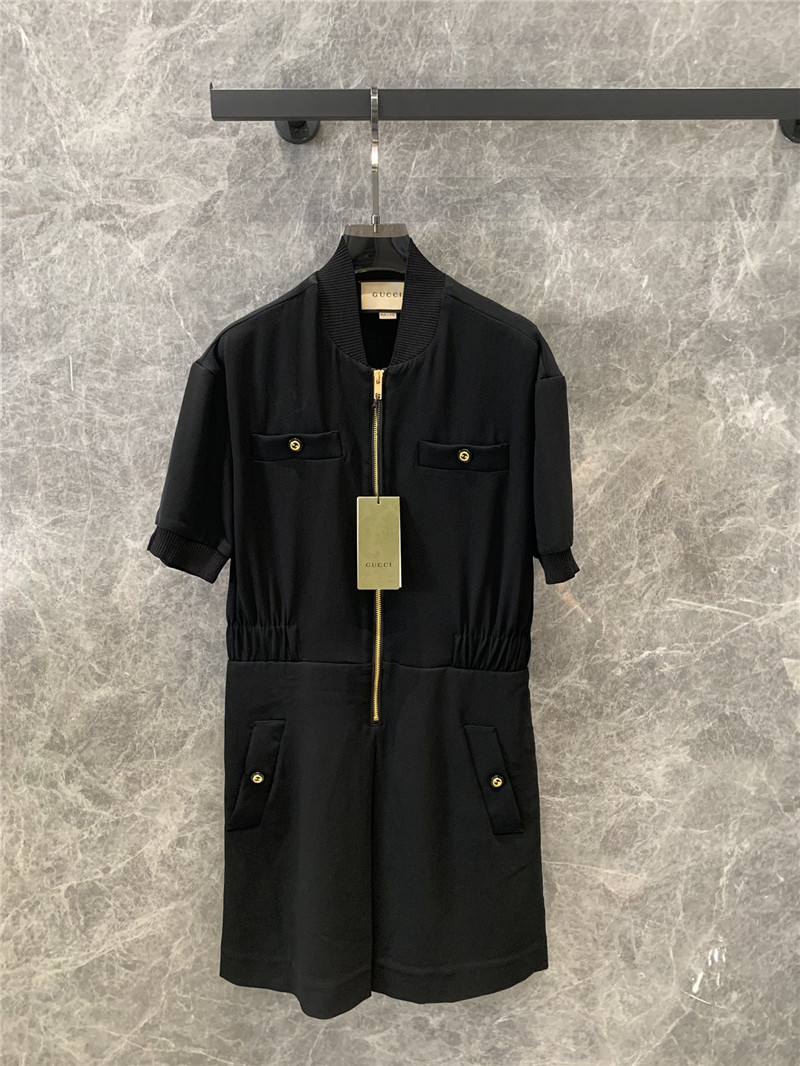 Gvc*1 zipper black short sleeve dress replica clothing
