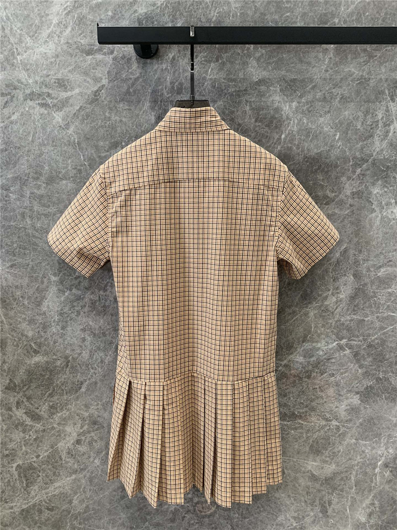 M1um1u single-breasted pleated shirt dress replicas clothes