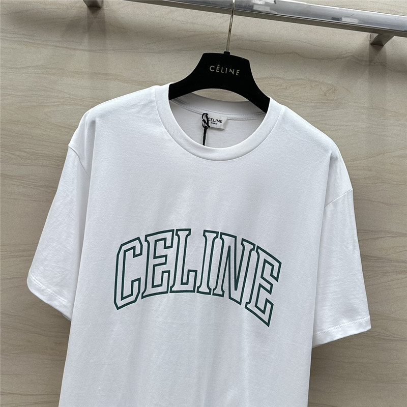 Ce1i*e letter logo printed white t-shirt replica clothing sites
