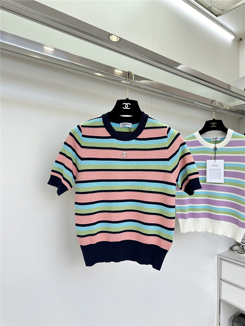 Ch**el crew neck short sleeve sweater replica d&g clothing