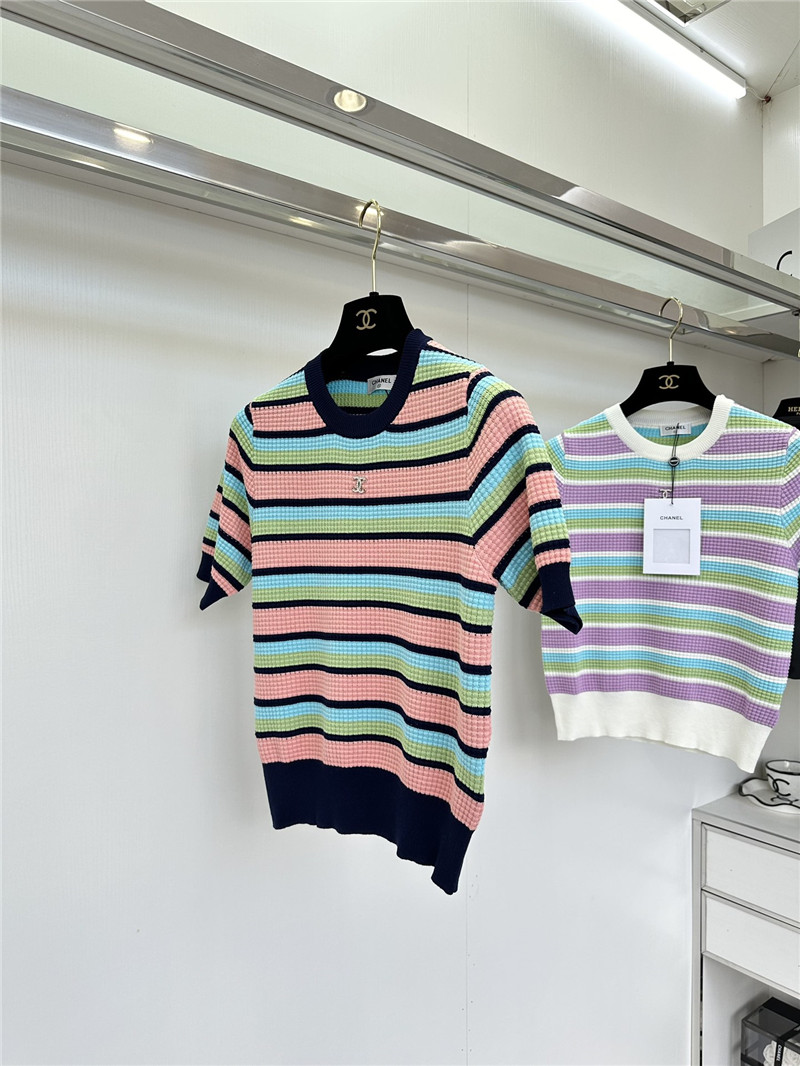 Ch**el crew neck short sleeve sweater replica d&g clothing