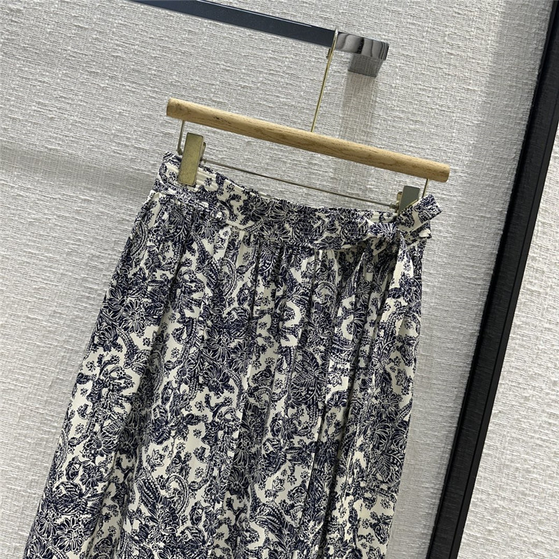 L0r0 P1ana oil painting flower silk lace long skirt replica clothing