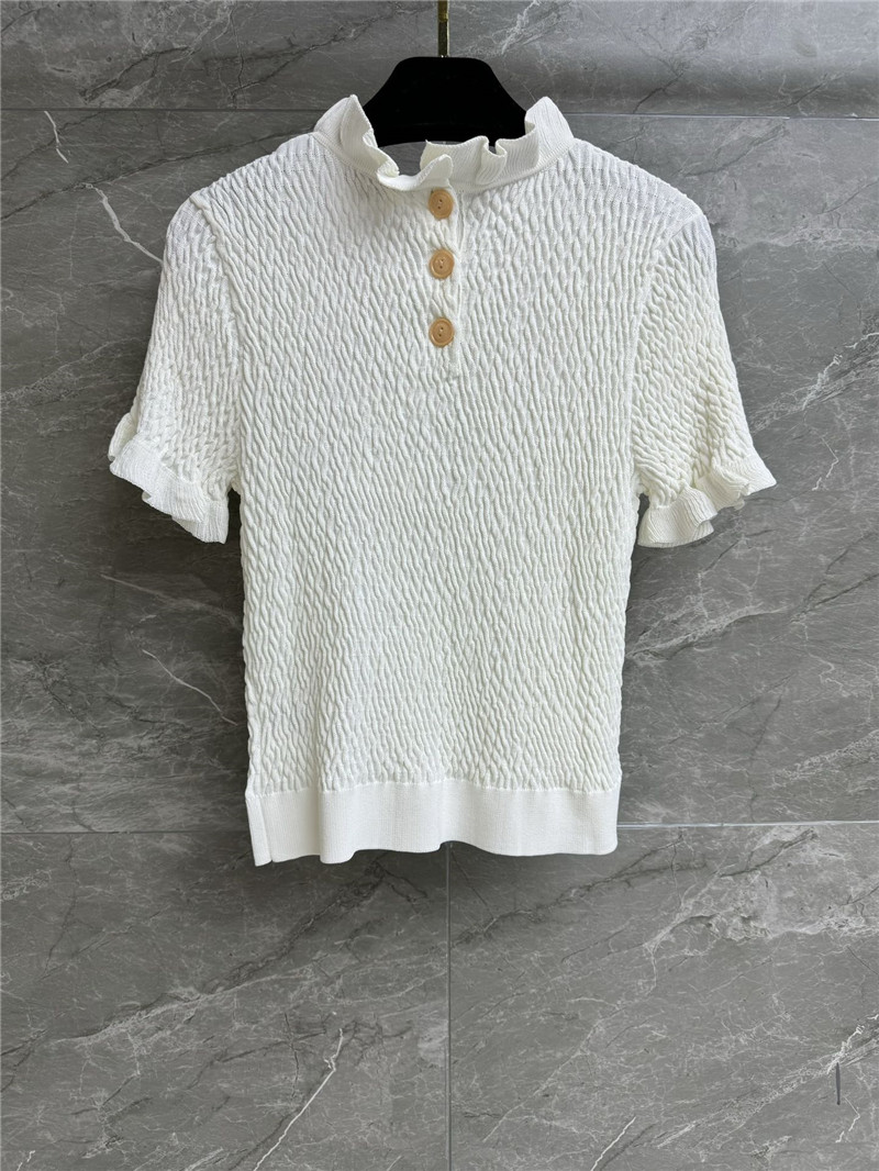 Ch**el ruffled knit top replica clothing
