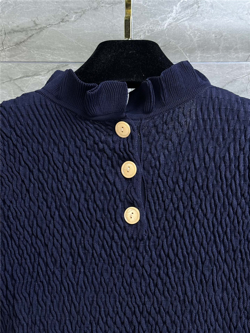 Ch**el ruffled knit top replica clothing
