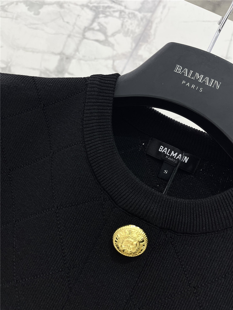 Balmain round neck button-down knit dress replica clothing sites