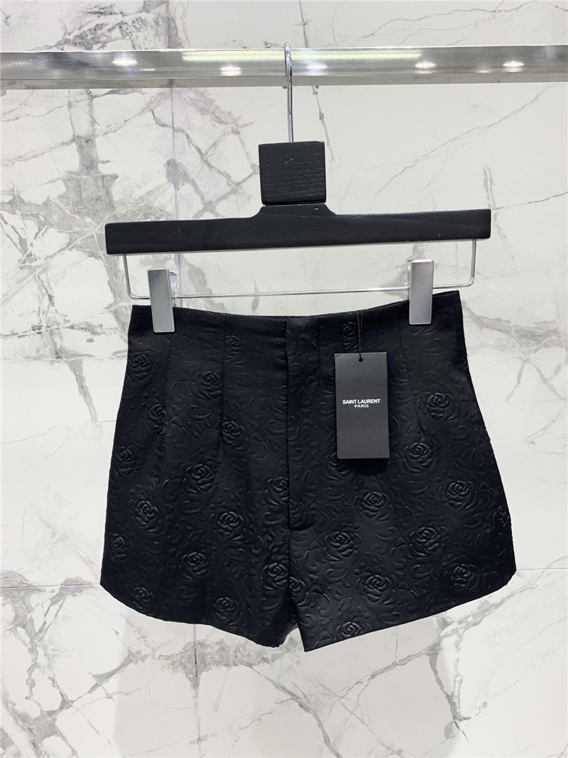 Y51 camellia embossed high waist shorts replica d&g clothing
