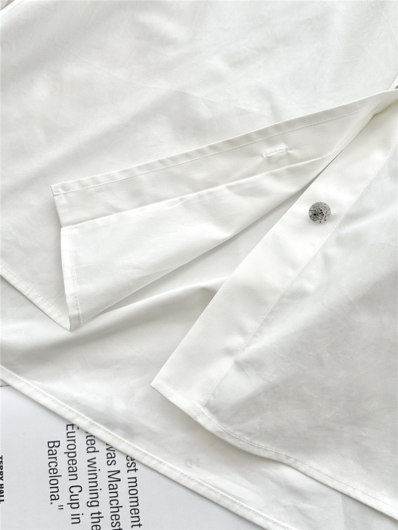 Ch**el metal button lapel shirt replica clothing