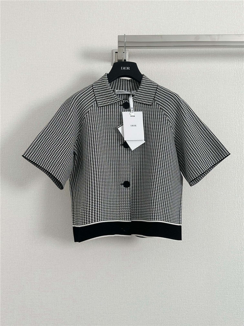 D10r houndstooth short sleeve cardigan