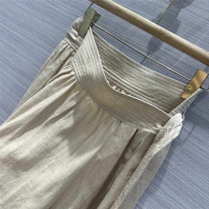 L0r0 P1ana cotton and linen lace-up maxi dress replica clothing
