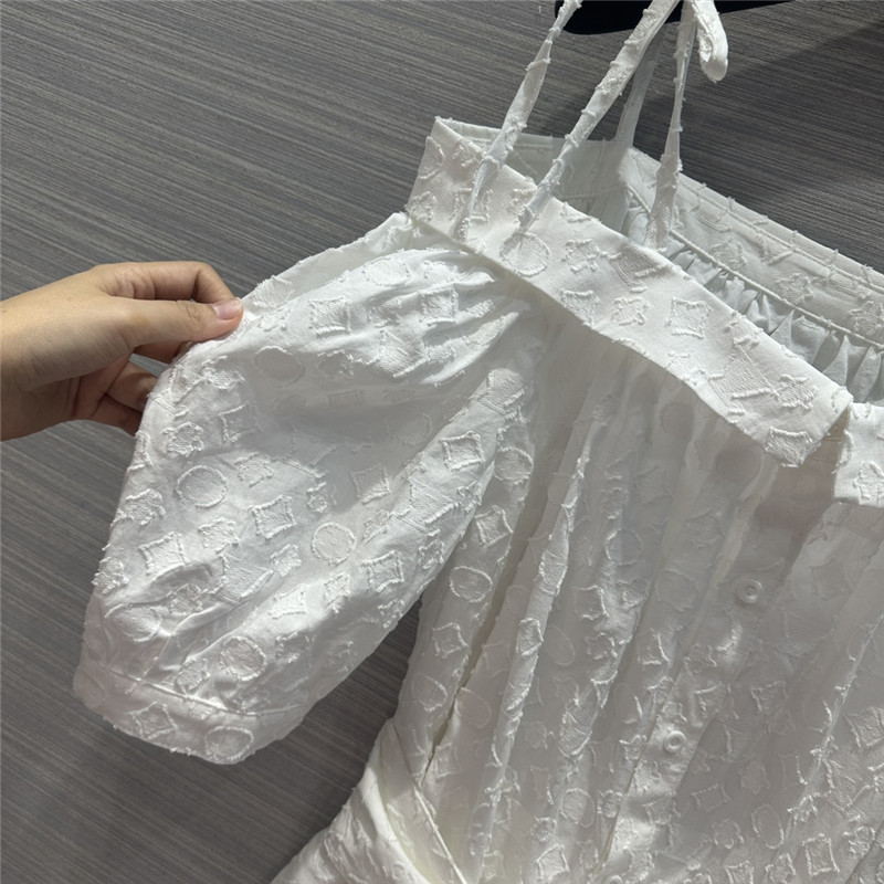 l0vis Vvtt0n lv one shoulder tie shirt dress replica clothing