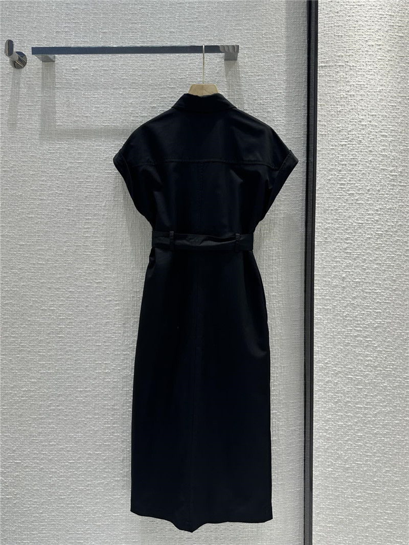D10r small collar waist long dress replica designer clothes