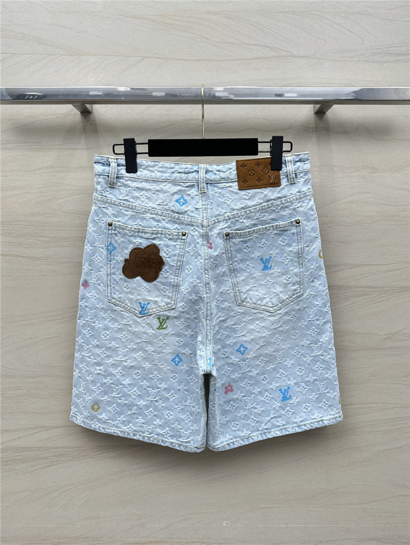 l0vis Vvtt0n lv jacquard denim shorts cheap replica designer clothes