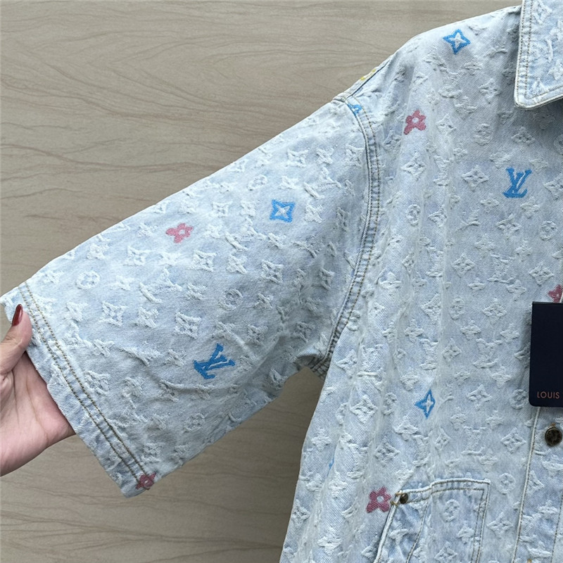 l0vis Vvtt0n lv jacquard denim short-sleeved jacket replica clothing