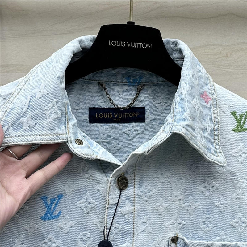 l0vis Vvtt0n lv jacquard denim short-sleeved jacket replica clothing