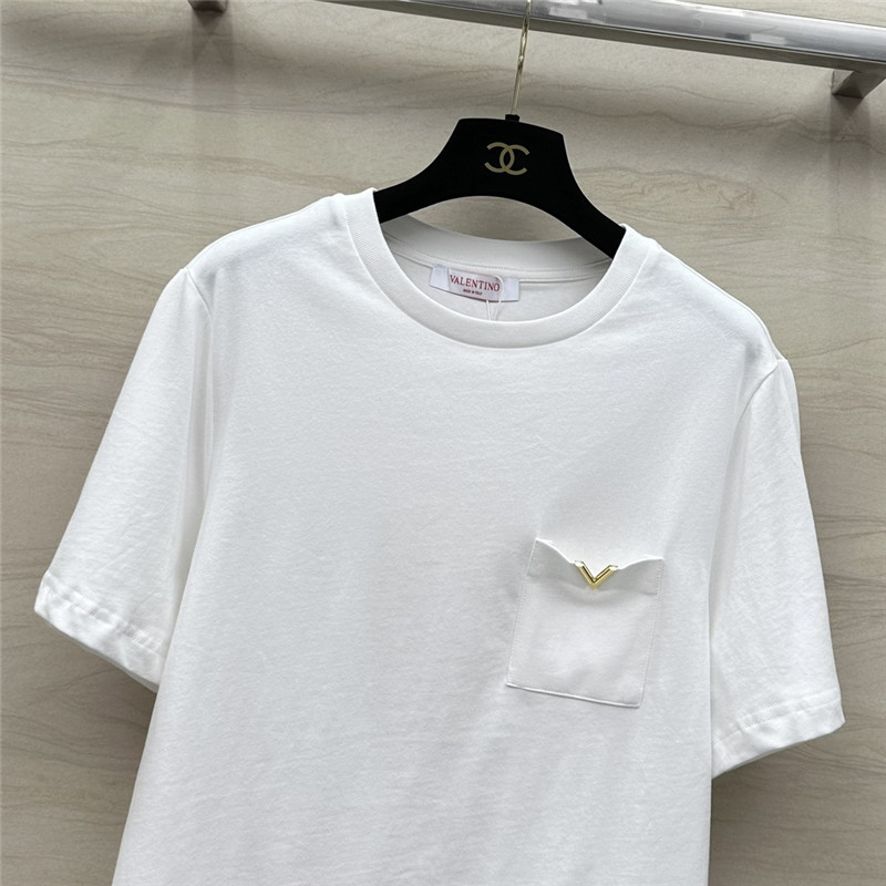 Va1e*ntin0 v logo cotton short sleeve t-shirt replica d&g clothing