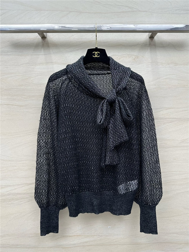 D10r black mohair ascot sweater