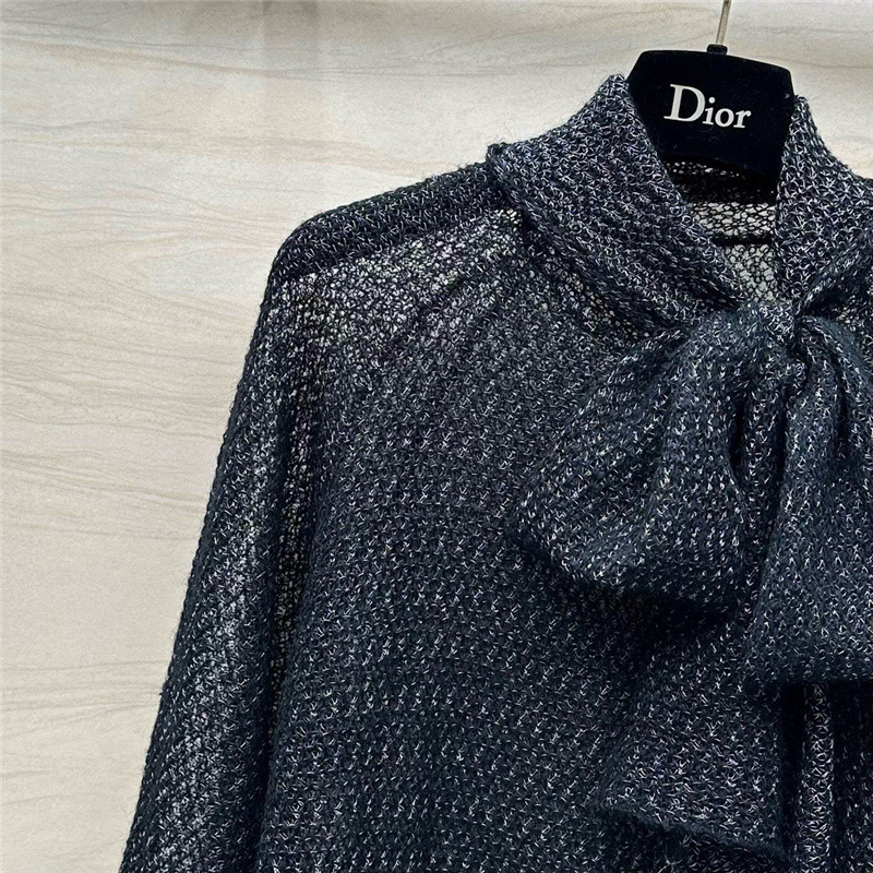 D10r black mohair ascot sweater