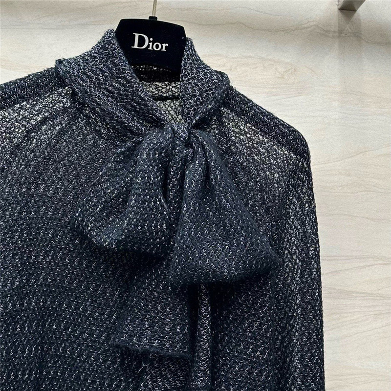 D10r black mohair ascot sweater