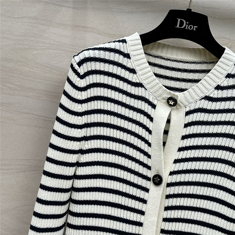 D10r striped blended knitted cardigan