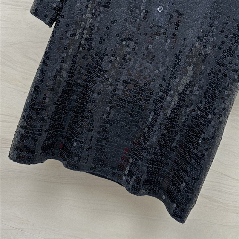 BC sequined silk wool polo top replica d&g clothing