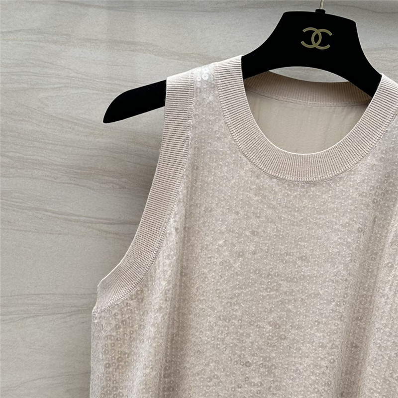 BC sequined silk vest top replica designer clothes