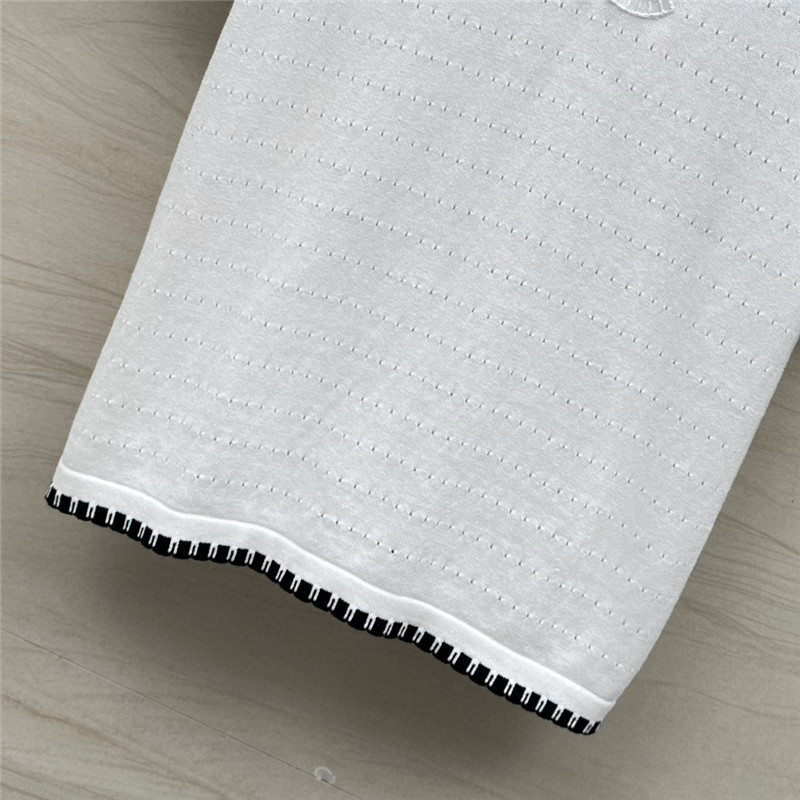 Ch**el contrast trim knit short-sleeved top replica clothing