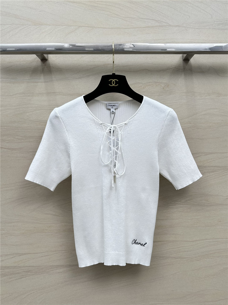 Ch**el knitted short-sleeved top replica d&g clothing