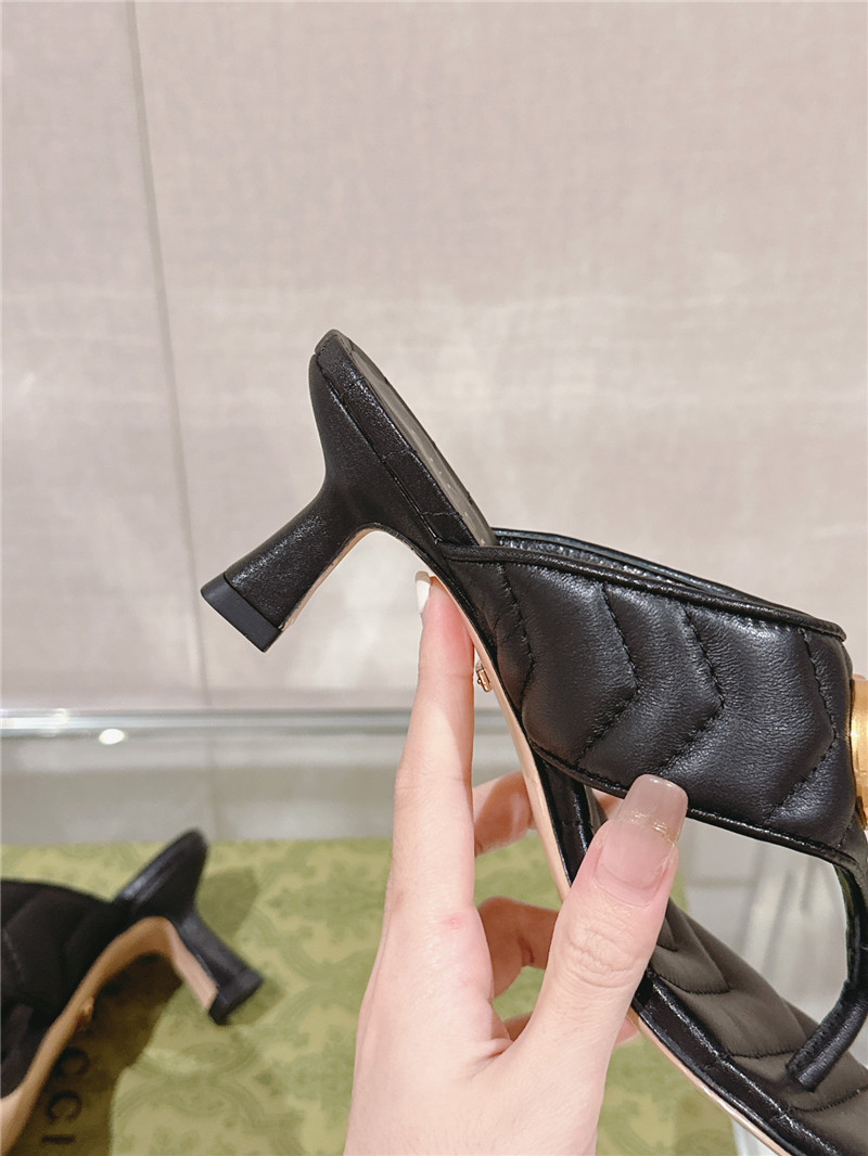 Gvc*1 gg 55mm matelassé mules black