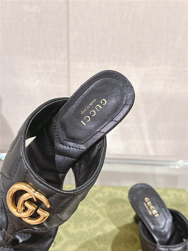 Gvc*1 gg 55mm matelassé mules black