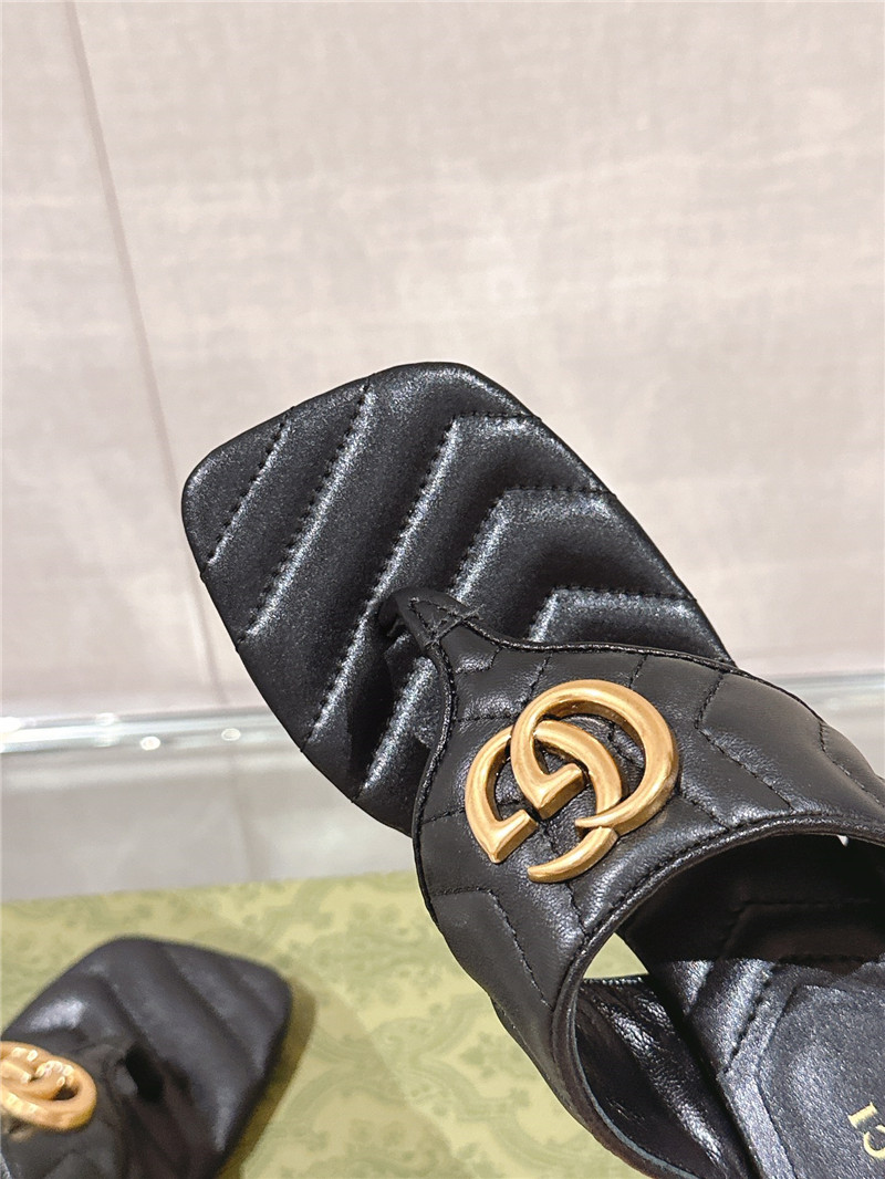 Gvc*1 gg 55mm matelassé mules black