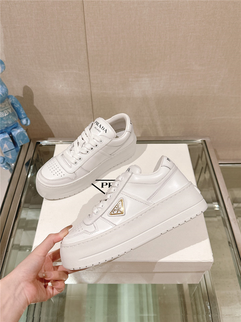 Pra*a white lace-up platform sneakers