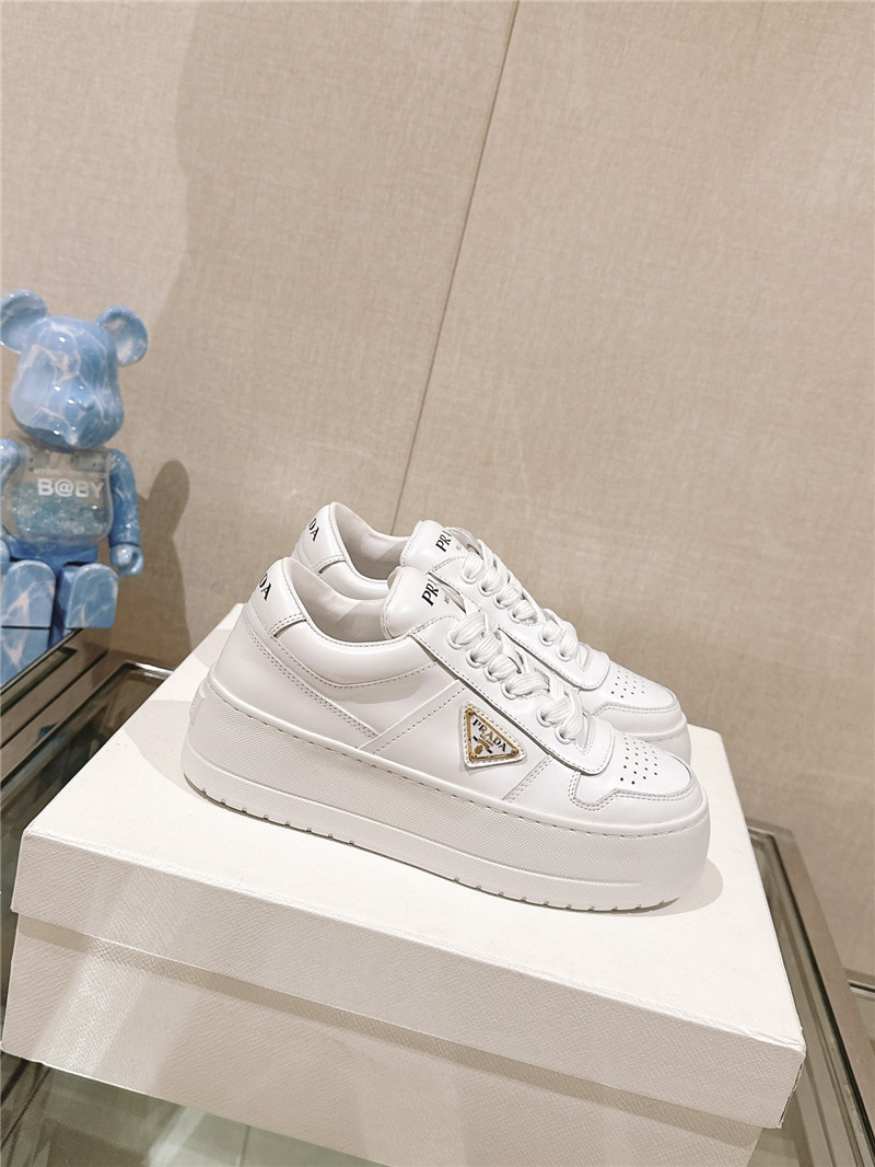 Pra*a white lace-up platform sneakers