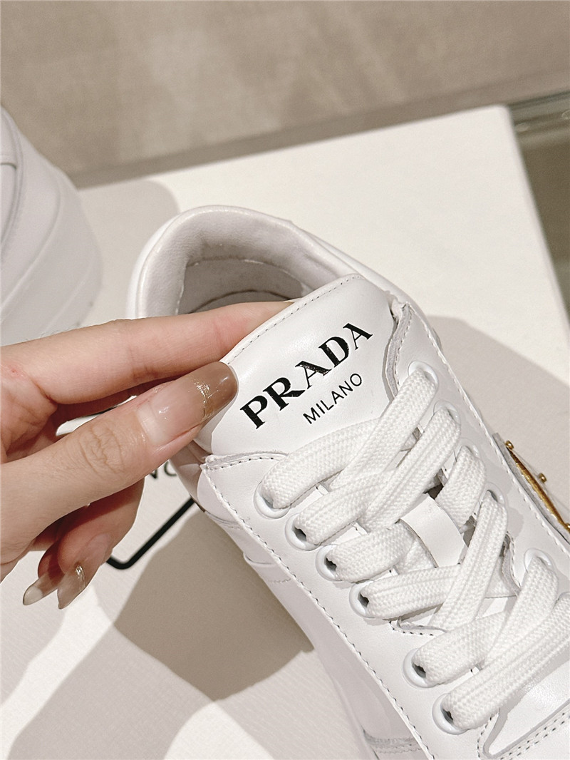 Pra*a white lace-up platform sneakers