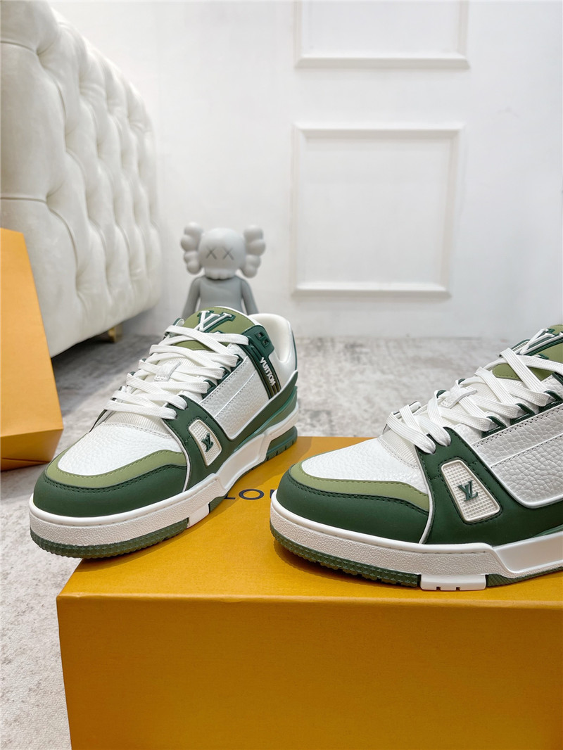 l0vis Vvtt0n green and white trainer sneakers